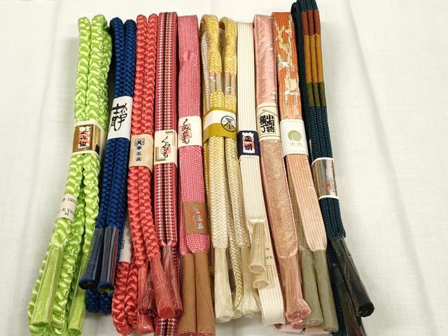 平和屋着物●和装小物　帯締め10本セット　組紐　金糸　阪急百貨店扱い　大丸扱い　逸品　未使用　DABA7521zzz