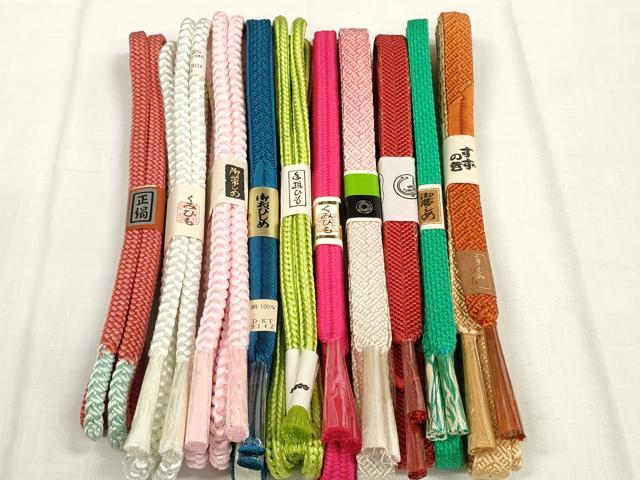 平和屋着物●和装小物　帯締め10本セット　組紐　笹浪組　金糸　近鉄百貨店扱い　逸品　未使用　DABA7523zzz