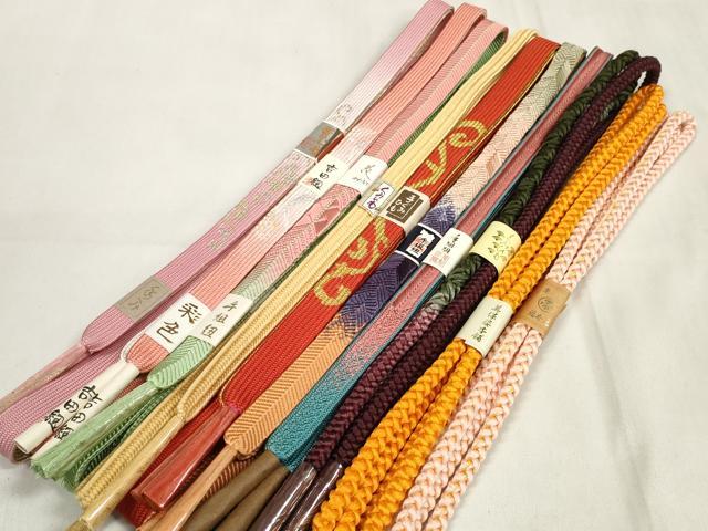 平和屋着物●和装小物　帯締め10本セット　美保姿本舗　手組紐　組紐　吉田紐　高麗組　笹浪組　金糸　逸品　未使用　DABA7528zzz 平和屋着物○和装小物 帯締め10本セット 美保姿本舗 手組紐 組紐 吉田