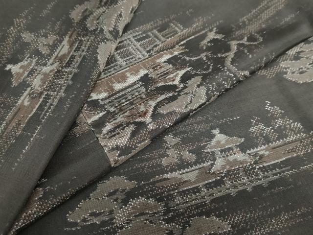 平和屋着物●本場大島紬　7マルキ　総絣　風景樹林文　正絹　逸品　DABB0009ud