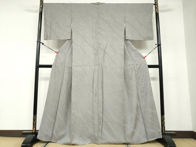 平和屋着物●上質な色無地　絞り　茶鼠色　正絹　逸品　DABB0049ud 平和屋着物○上質な色無地 絞り 茶鼠色 正絹 逸品 DABB0049ud