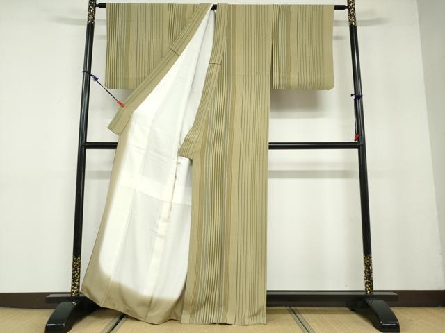 平和屋着物●上質な小紋　縞　正絹　逸品　DABB0062ud_2