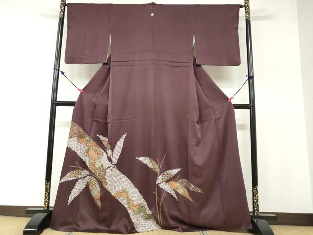 平和屋着物●豪華色留袖 絞り 笹竹草花文 金彩 正絹 逸品 DABB0345ud