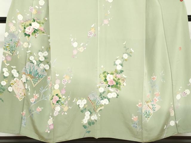 平和屋着物●訪問着　友禅　作家物　冊子草花文　暈し染め　正絹　逸品　DABB0357ud_3