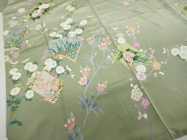平和屋着物●訪問着　友禅　作家物　冊子草花文　暈し染め　正絹　逸品　DABB0357ud_4