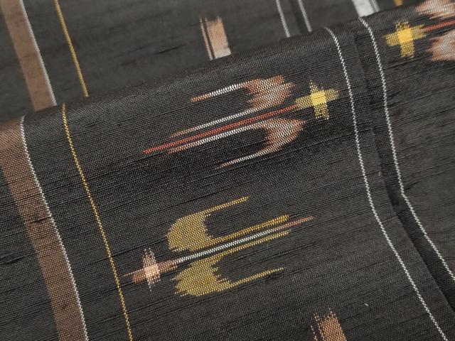平和屋着物●上質な紬　絣間道　正絹　逸品　DABB0411ud_5