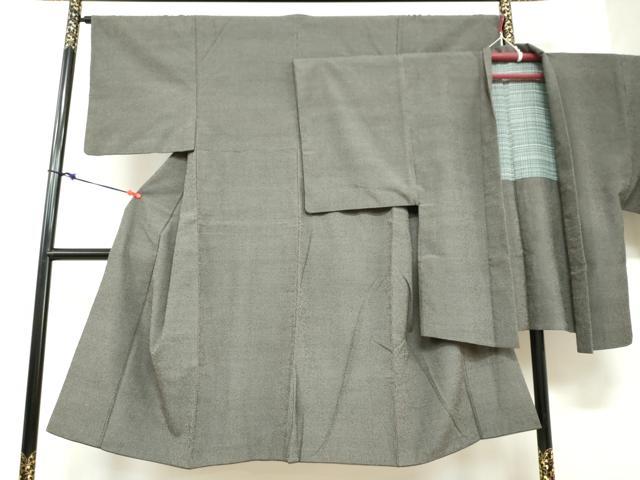 平和屋着物●男性　本塩沢　アンサンブル　110亀甲　総詰め　正絹　逸品　DABB0421ud
