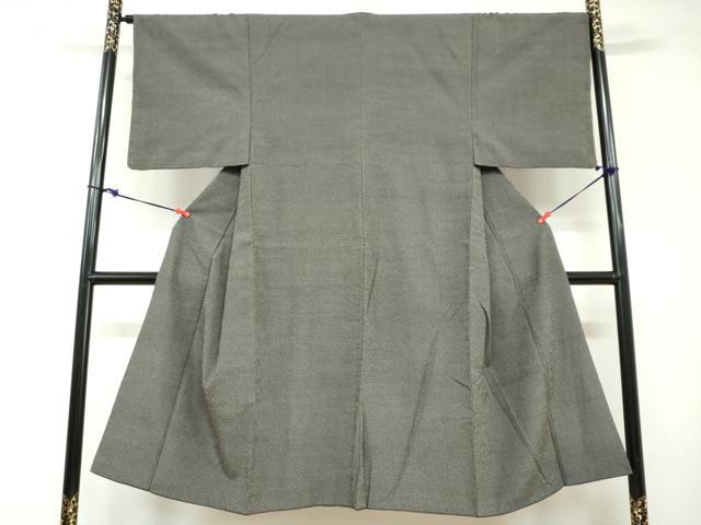 平和屋着物●男性　本塩沢　アンサンブル　110亀甲　総詰め　正絹　逸品　DABB0421ud_1