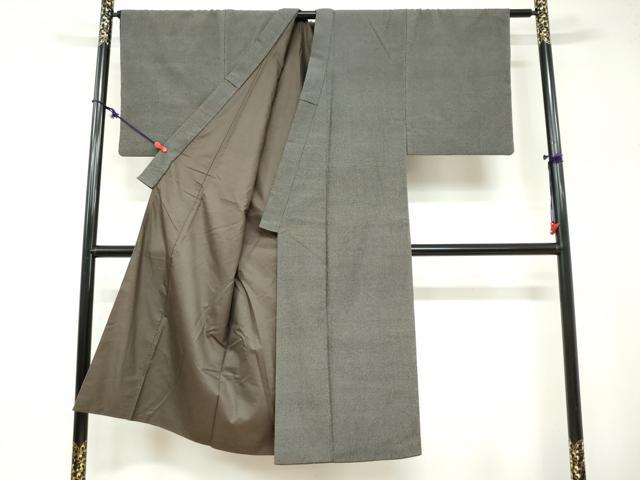 平和屋着物●男性　本塩沢　アンサンブル　110亀甲　総詰め　正絹　逸品　DABB0421ud_2