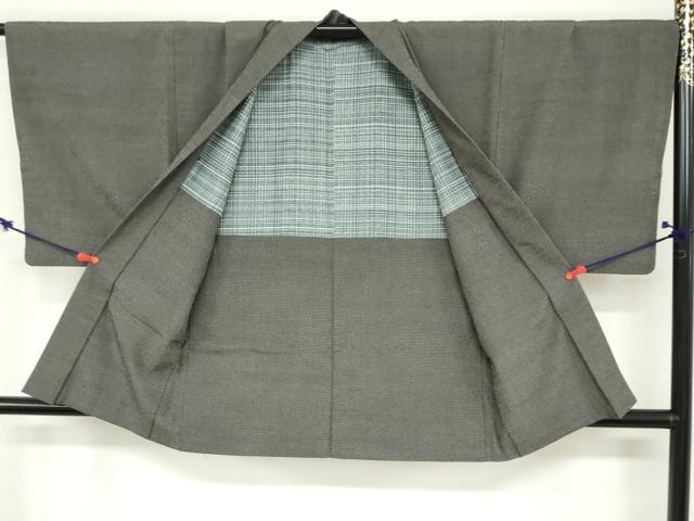 平和屋着物●男性　本塩沢　アンサンブル　110亀甲　総詰め　正絹　逸品　DABB0421ud_7