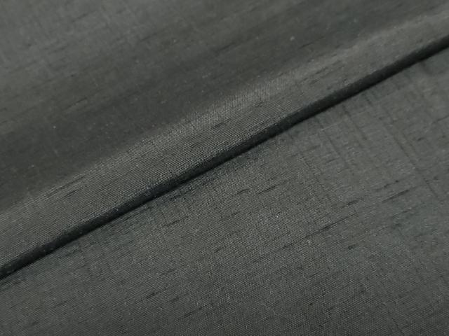 平和屋着物●男性　紬　アンサンブル　鉄黒色　正絹　逸品　DABB0426ud_5