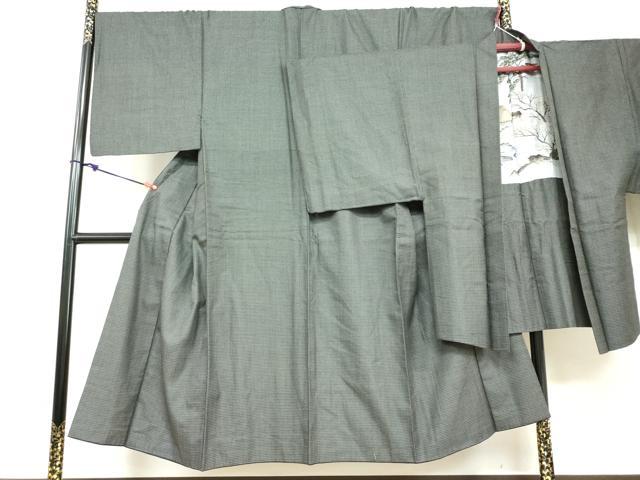 平和屋着物●男性　紬　アンサンブル　長羽織　80亀甲　総詰め　キングサイズ　正絹　逸品　DABB0430ud 27,040円