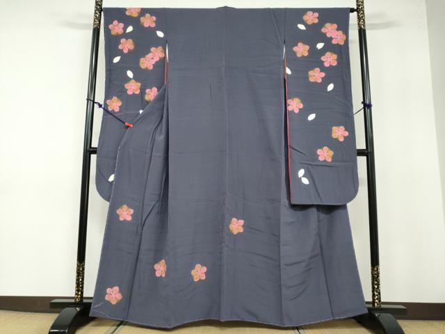 平和屋着物●世界的人形師　辻村寿三郎　ジュサブロー　振袖　舞花文　金彩　正絹　逸品　未使用　DABB0594ud