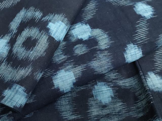 平和屋着物●久留米絣　単衣　舞花文　綿　逸品　DABB0600ud