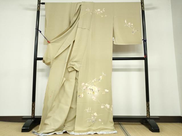 平和屋着物●京加賀友禅　百貫石峰　訪問着　草花文　蛍暈し　仮絵羽　正絹　逸品　未使用　DABB0653ud_1