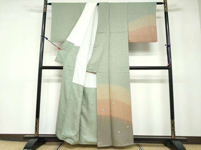 平和屋着物●訪問着　作家物　絞り　花霞文　暈し染め　金彩　正絹　逸品　DABB0655ud_1