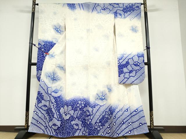 平和屋着物●豪華振袖　総絞り　草花文　暈し染め　正絹　逸品　DABB0678ud