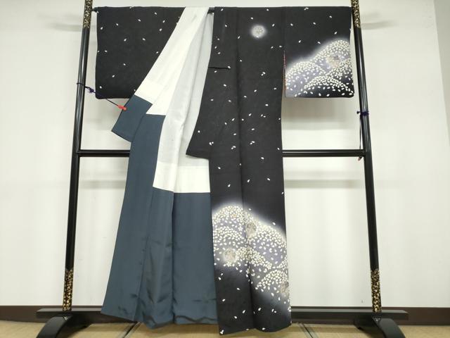 平和屋着物○訪問着 雪輪舞桜文 暈し染め 金彩 正絹 逸品