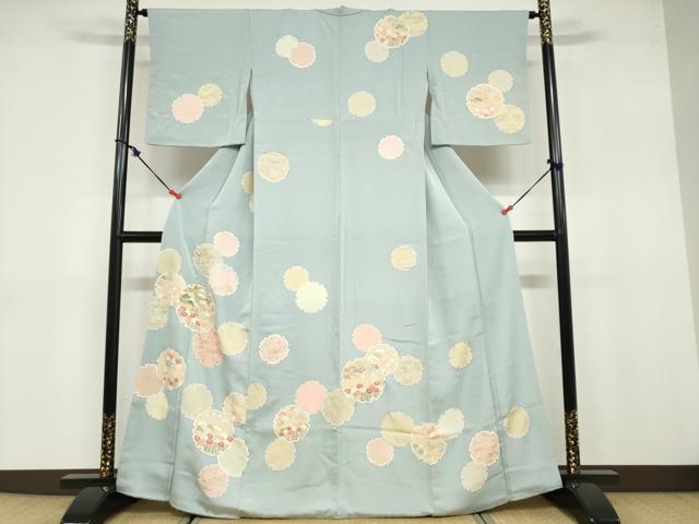 平和屋着物●訪問着　雪輪草花文　金彩　正絹　逸品　DABB0742ud 27,040円