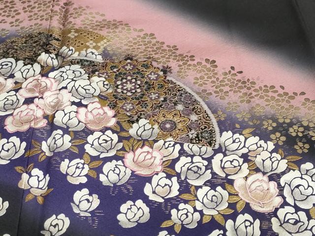 平和屋着物○ブライダルファッションデザイナー・桂由美 黒留袖 刺繍
