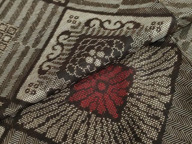 平和屋着物●本場大島紬　龍郷絣　花菱文　ますいわ屋扱い　正絹　逸品　DABB0766ud_4