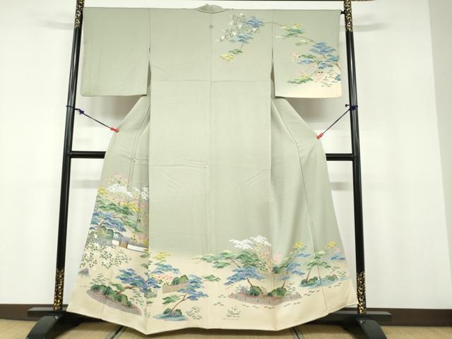 平和屋着物○上質な色無地 紋意匠 蒸栗色 正絹 逸品 AABG9960cs 【公式