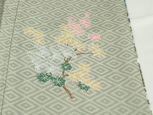 平和屋着物●訪問着　友禅　風景草花文　暈し染め　正絹　逸品　DABB0795ud_8