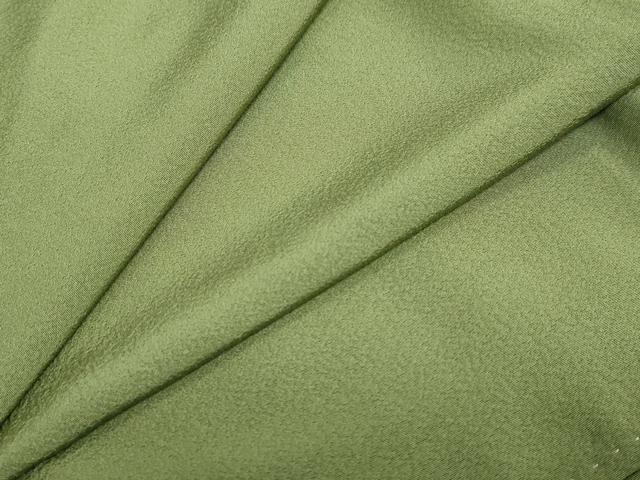 平和屋着物●上質な色無地　草色　正絹　逸品　DABB0811ud