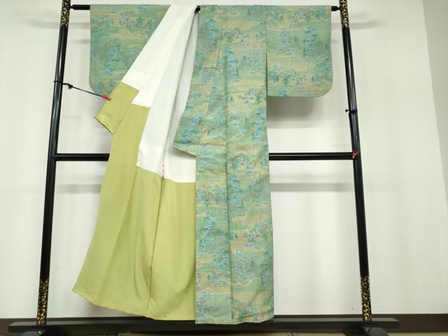 平和屋着物●本場結城紬　重要無形文化財　モロ入り　100亀甲　風景草花文　正絹　逸品　DABB0838ud 楽天市場】平和屋本店▽極上 本場結城紬 重要無形文化財 モロ入り 単衣