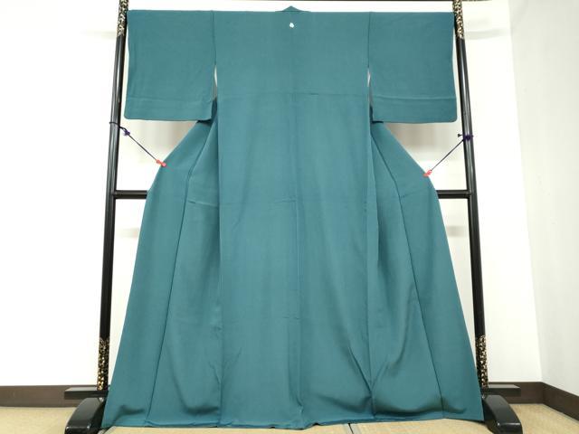 平和屋着物●上質な色無地　高麗納戸色　正絹　逸品　DABB0856ud 平和屋着物○上質な色無地 高麗納戸色 正絹 逸品 DABB0856ud