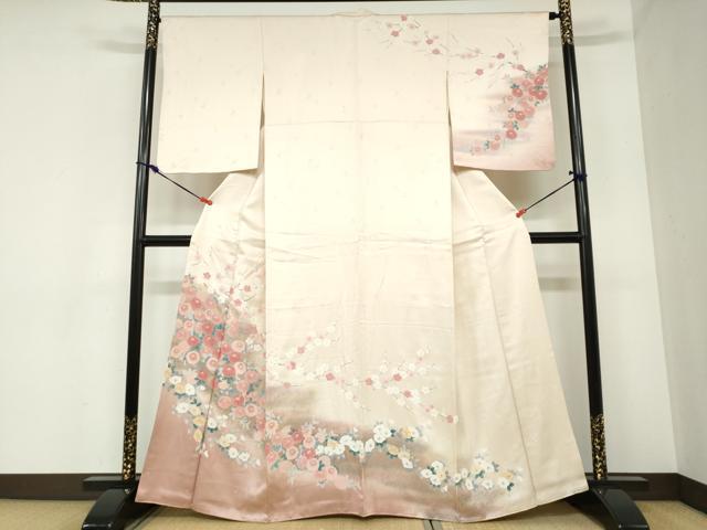 平和屋着物●訪問着　草花文　金彩　正絹　逸品　DABB0865ud 平和屋着物○訪問着 草花文 金彩 正絹 逸品 DABB0865ud