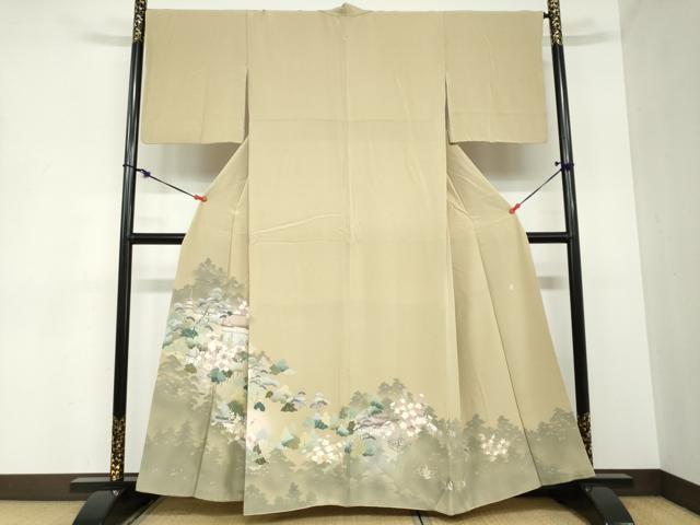平和屋着物●訪問着　刺繍　霞飛鶴文　暈し染め　金彩　正絹　逸品　CABE2151yc 平和屋着物○訪問着 刺繍 霞飛鶴文 暈し染め 金彩 正絹 逸品