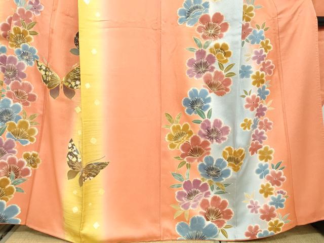平和屋着物●豪華振袖　駒刺繍　花蝶文　金彩　正絹　逸品　DABB0996ud_3