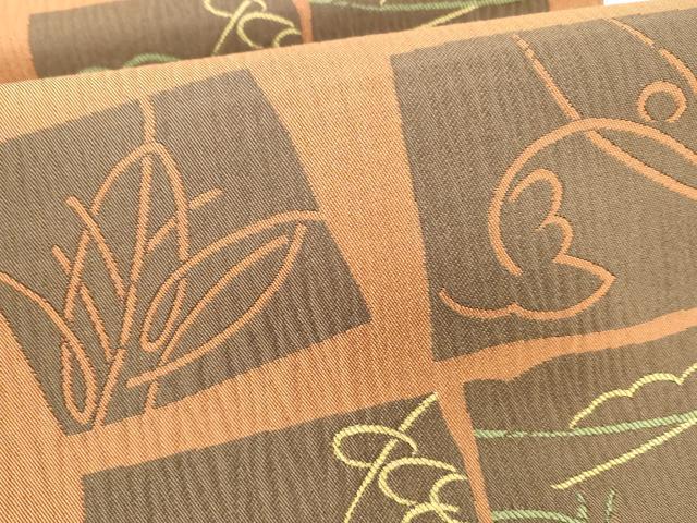 平和屋着物●両面　六通柄袋帯　唐織　松竹梅　草葉文　正絹　逸品　DABB3170cm_8