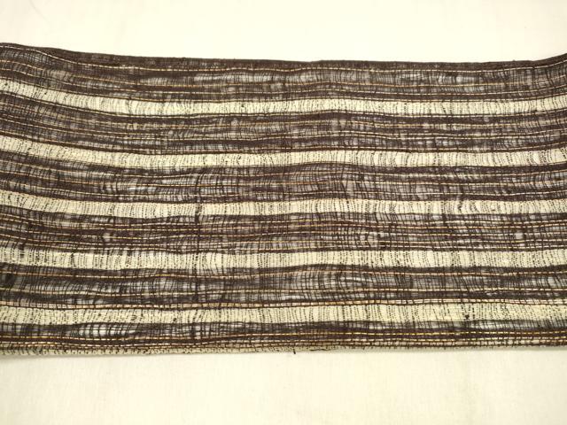 平和屋着物▽つけ帯　スリーシーズン　春夏秋　櫛織　間道　金糸　正絹　逸品　DABB3210cm_4