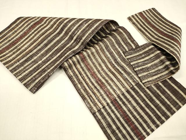 平和屋着物▽つけ帯　スリーシーズン　春夏秋　櫛織　間道　金糸　正絹　逸品　DABB3210cm_6
