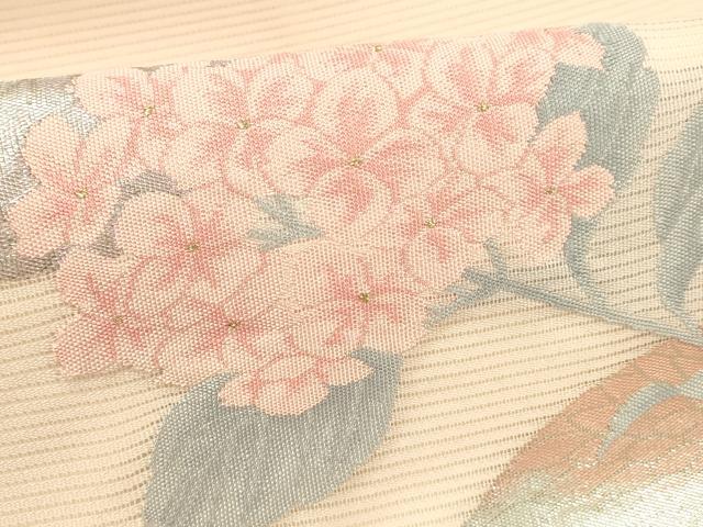 平和屋着物＊夏物　九寸名古屋帯　紫陽花　金銀糸　正絹　逸品　DABB3237cm 平和屋着物＊夏物 九寸名古屋帯 紫陽花 金銀糸 正絹 逸品 DABB3237cm