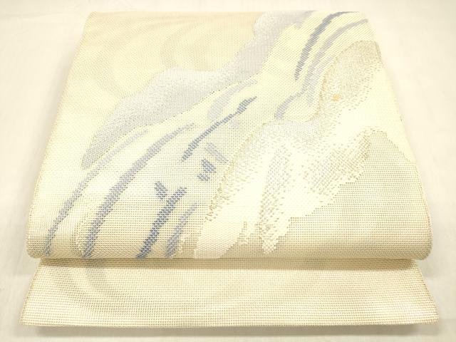 平和屋着物＊夏物　太鼓柄　本袋帯　流水文　銀糸　正絹　逸品　DABB3251cm 平和屋着物＊夏物 太鼓柄 本袋帯 流水文 銀糸 正絹 逸品 DABB3251cmの