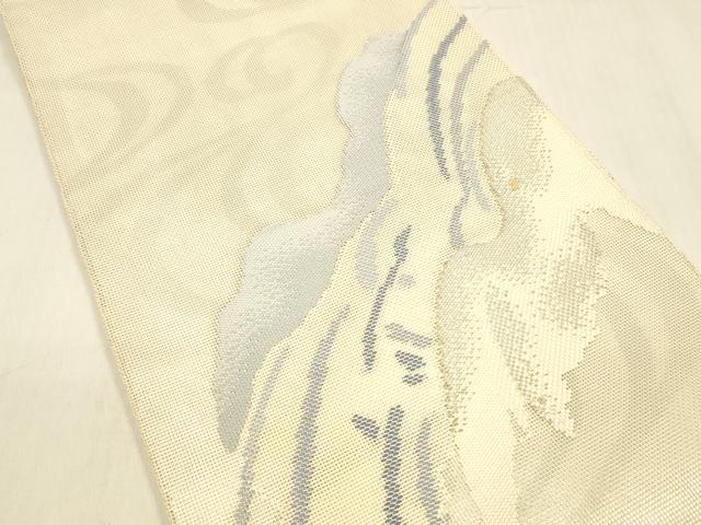 平和屋着物＊夏物　太鼓柄　本袋帯　流水文　銀糸　正絹　逸品　DABB3251cm 平和屋着物＊夏物 太鼓柄 本袋帯 流水文 銀糸 正絹 逸品 DABB3251cmの