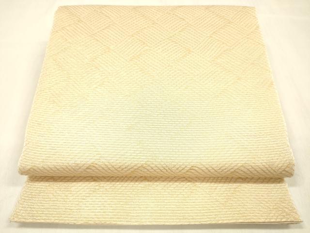 平和屋着物＊夏物　西陣　河合美術織物謹製　六通柄袋帯　立波文　金糸　正絹　逸品　DABB3272cm 平和屋着物＊夏物 西陣 河合美術織物謹製 六通柄袋帯 立波文 金糸 正絹