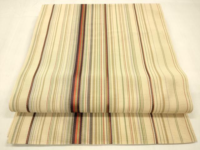 平和屋着物＊夏物　本場筑前博多織　八寸名古屋帯　間道　正絹　逸品　DABB3274cm 平和屋着物＊夏物 本場筑前博多織 八寸名古屋帯 間道 正絹 逸品