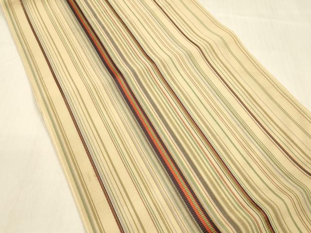 平和屋着物＊夏物　本場筑前博多織　八寸名古屋帯　間道　正絹　逸品　DABB3274cm 平和屋着物＊夏物 本場筑前博多織 八寸名古屋帯 間道 正絹 逸品