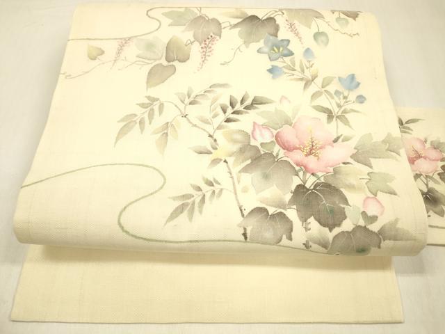 平和屋本店●極上　訪問着　流水枝花文　暈し染め　砥粉色地　逸品　CZAA5452s6 平和屋本店○極上 訪問着 流水枝花文 暈し染め 砥粉色地 逸品 CZAA5452s6