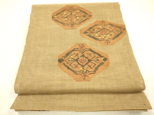 平和屋着物＊夏物　八寸名古屋帯　抽象文様　金彩　正絹　逸品　DABB3505cm 平和屋着物＊夏物 八寸名古屋帯 抽象文様 金彩 正絹 逸品 DABB3505cmの