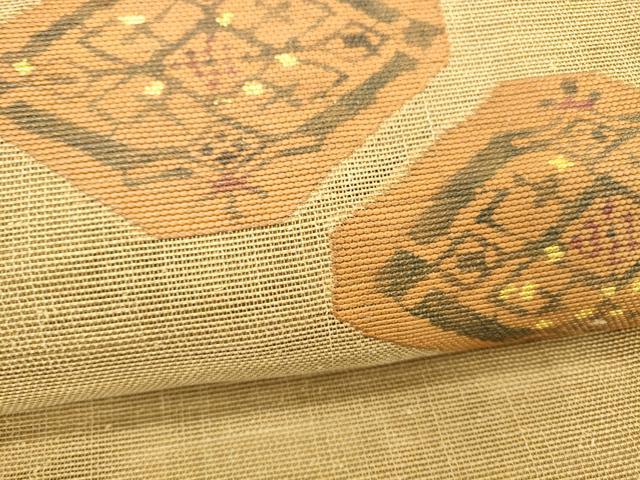 平和屋着物＊夏物　八寸名古屋帯　抽象文様　金彩　正絹　逸品　DABB3505cm 平和屋着物＊夏物 八寸名古屋帯 抽象文様 金彩 正絹 逸品 DABB3505cmの