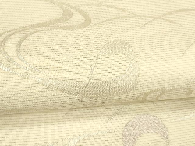 平和屋着物＊夏物　六通柄袋帯　流水文　銀糸　正絹　逸品　DABB3585cm