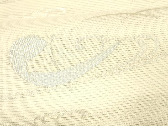 平和屋着物＊夏物　六通柄袋帯　流水文　銀糸　正絹　逸品　DABB3585cm