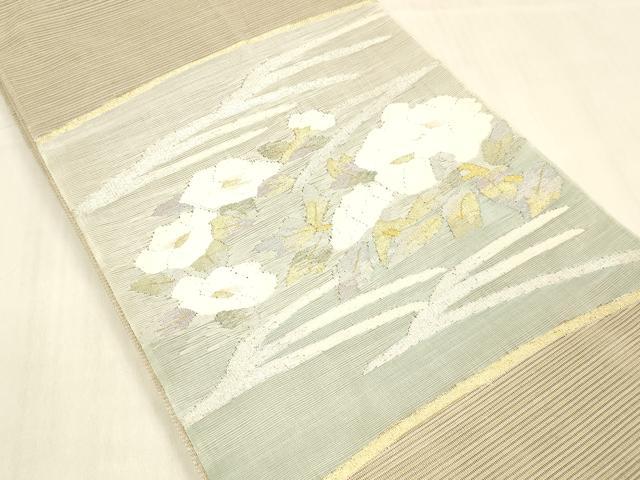 平和屋着物＊夏物　絽綴れ　太鼓柄袋帯　枝花文　金銀糸　正絹　逸品　DABB3591cm 平和屋着物＊夏物 絽綴れ 太鼓柄袋帯 草花文 金銀糸 正絹 逸品