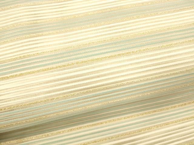 平和屋着物＊夏物　絽綴れ　八寸名古屋帯　横段文　金糸　正絹　逸品　DABB3626cm_2