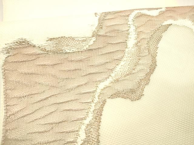 平和屋着物＊夏物　太鼓柄　本袋帯　流水文　銀糸　正絹　逸品　DABB3629cm